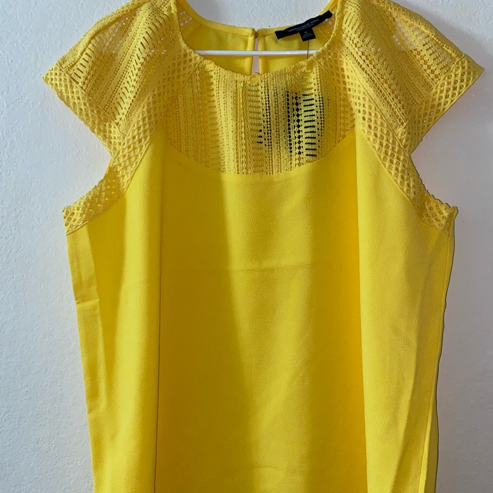 marc new york yellow short sleeve top